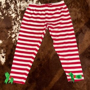 Rare Editions Red and White Striped Leggings